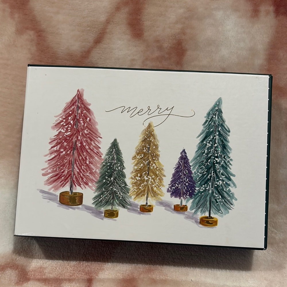 Graphic Festive Bottlebrush Holiday Tree Boxed Greeting Cards 15ctMulticolor NWT